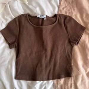 Princess Polly Brown Cropped T-Shirt